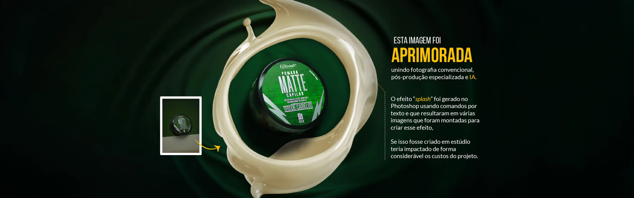 Fotografia de um produto aprimorada com Inteligência Artificial
