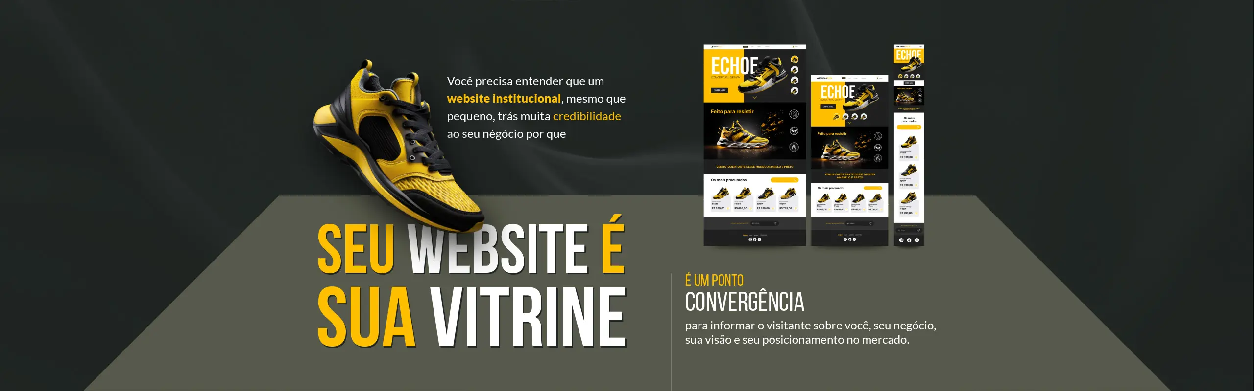 Imagem com texto enfatizando o website como uma vitrine.