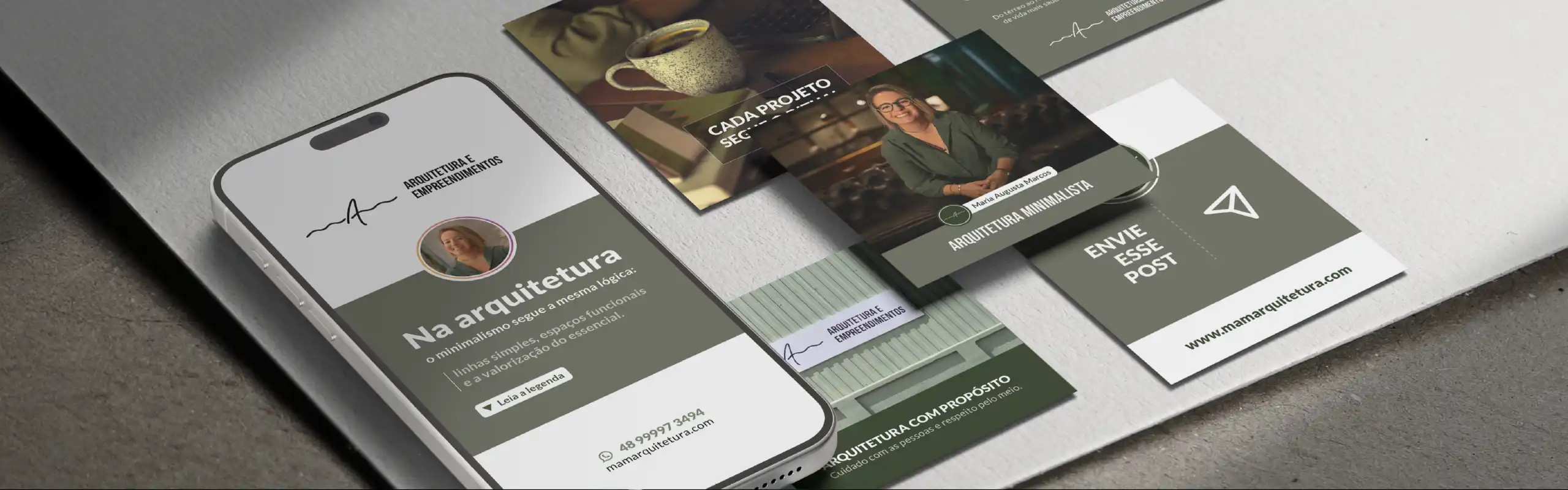 Imagem mockup representando postagens em redes sociais